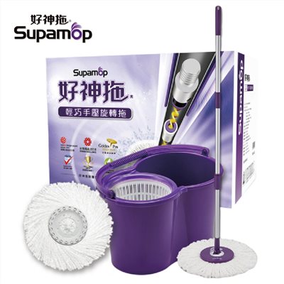 好神拖輕巧手壓旋轉拖 紫色